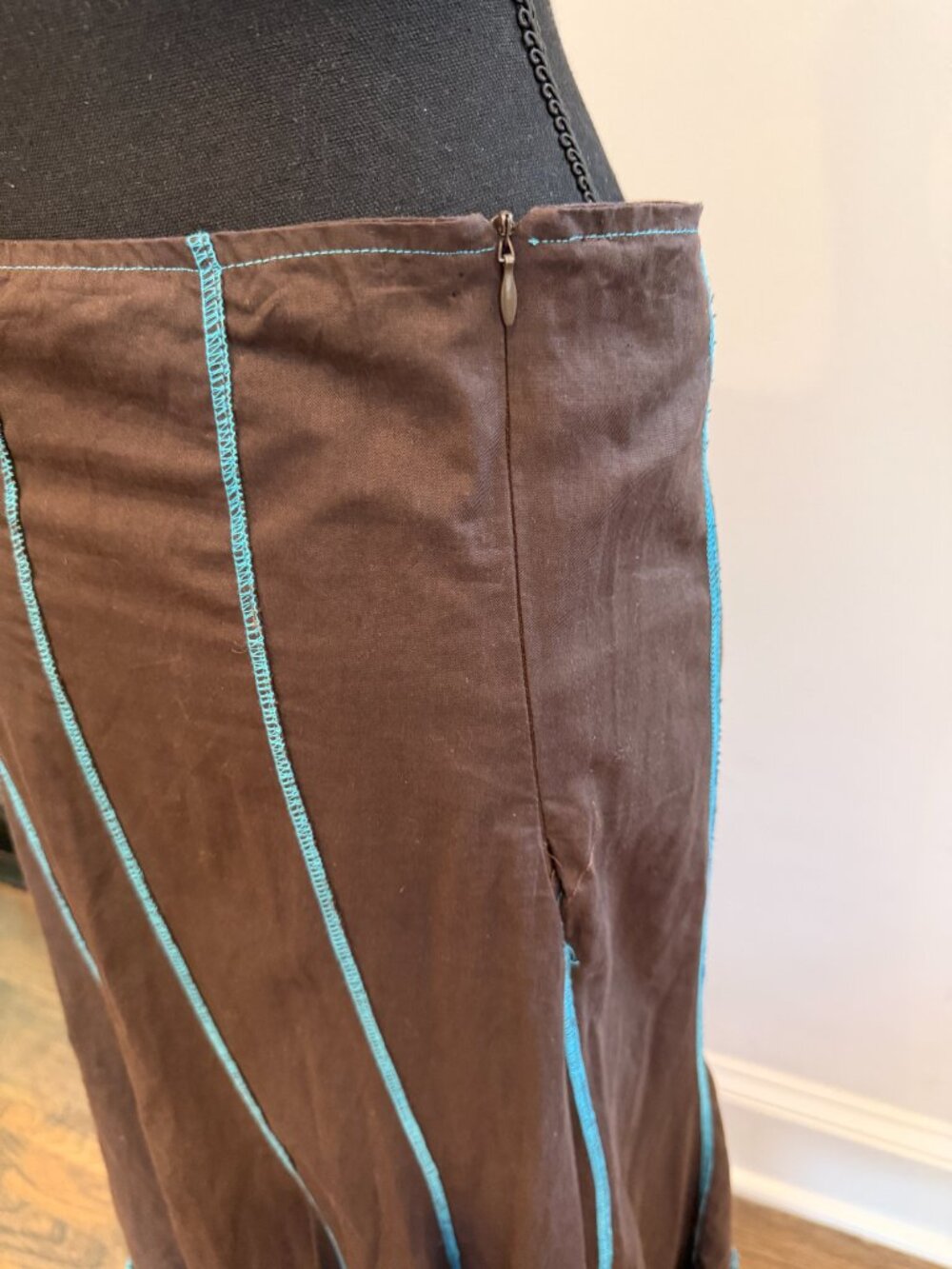 Magic Brown & Turquoise Boho Maxi Skirt - Picture 5 of 7